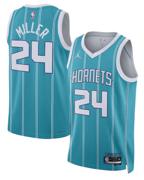 Men NBA Charlotte Hornets #24 Miller green 2024 jersey->charlotte hornets->NBA Jersey